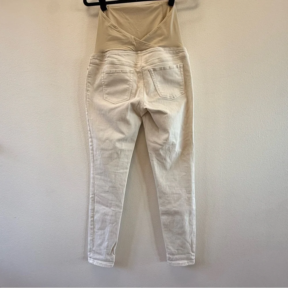 Beige and White Maternity Pants - Picture 2 of 3